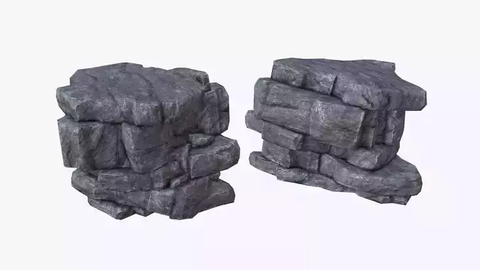 Game Ready PBR Stone Cliff Low-poly 3D model