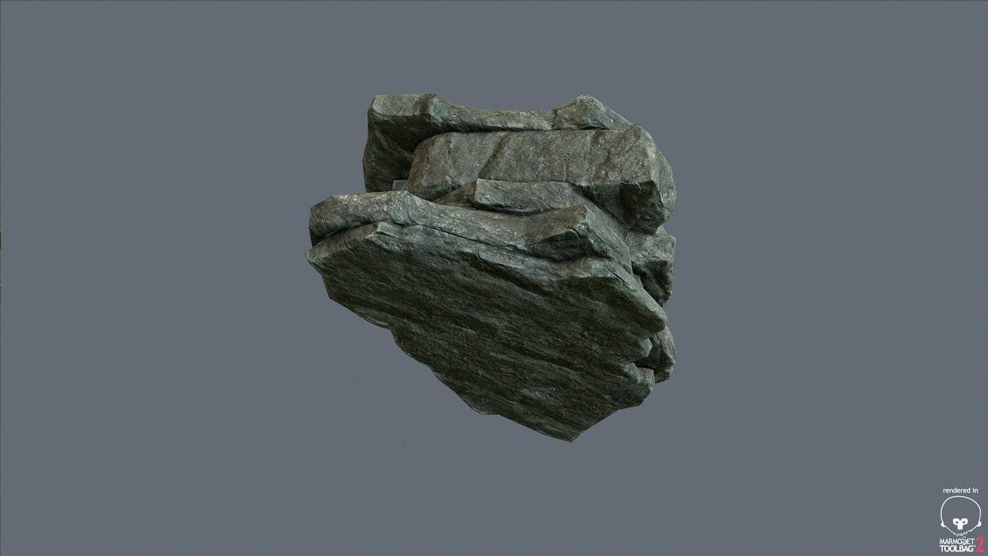 Game Ready PBR Stone Cliff Low-poly 3D model_11
