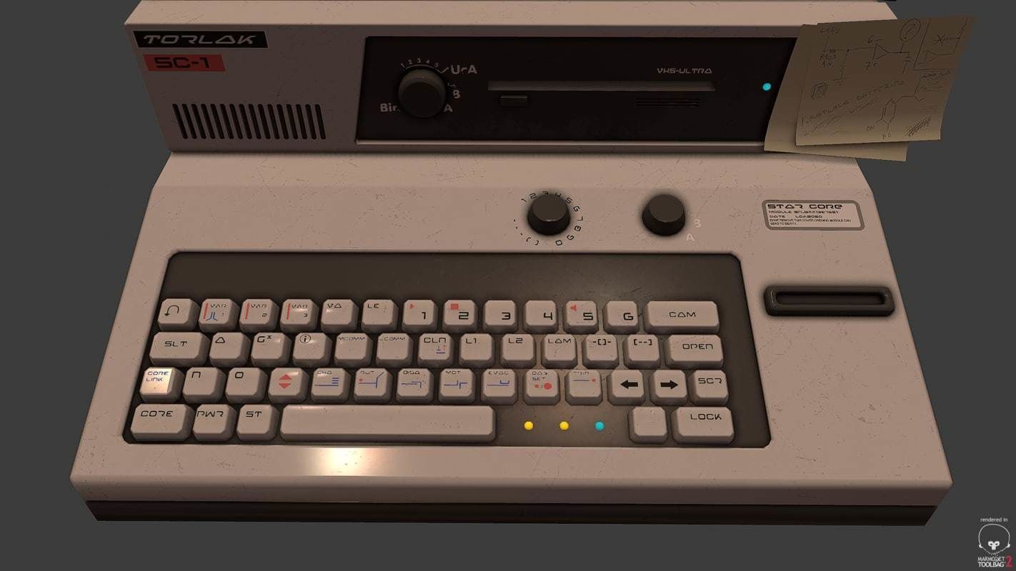 Retro Sci-Fi Computer Low-poly 3D model_18