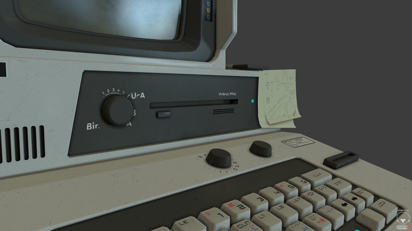 Retro Sci-Fi Computer Low-poly 3D model_16
