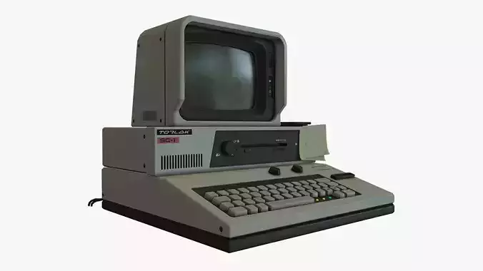 Retro Sci-Fi Computer Low-poly 3D model