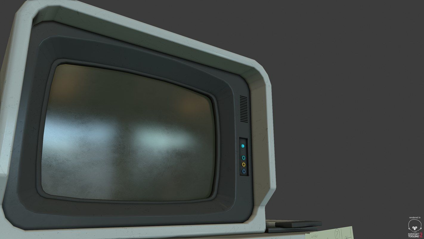 Retro Sci-Fi Computer Low-poly 3D model_17