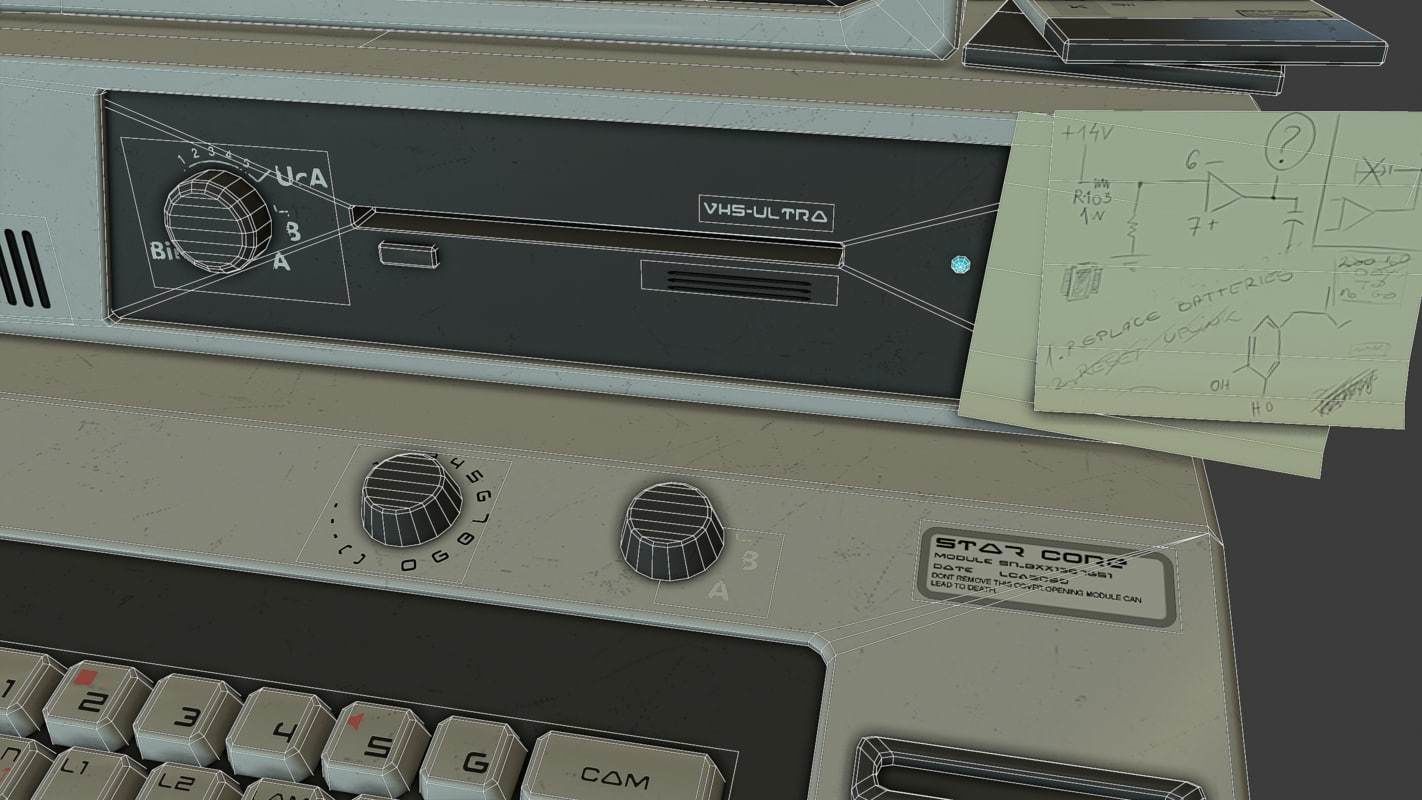Retro Sci-Fi Computer Low-poly 3D model_28