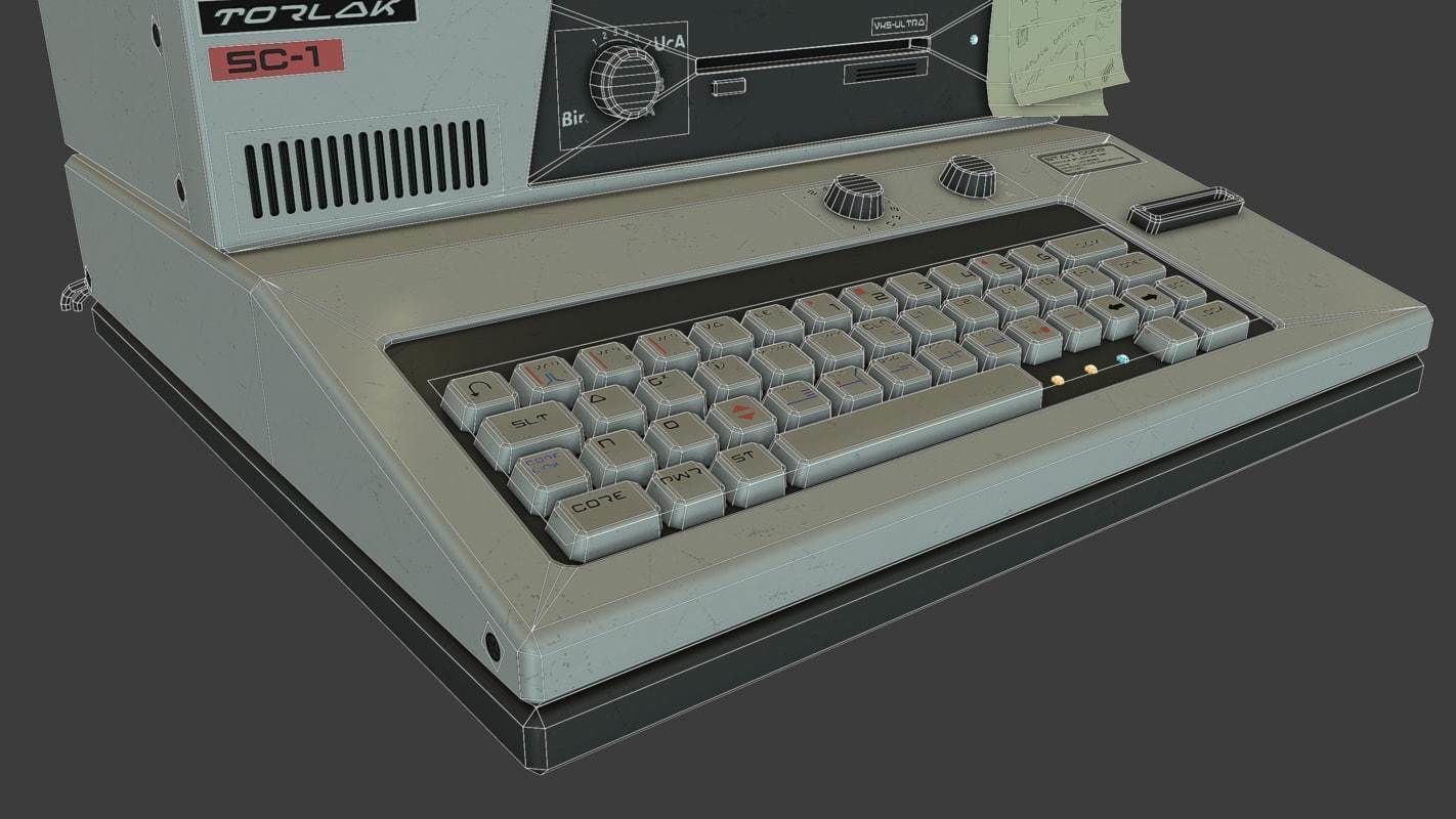 Retro Sci-Fi Computer Low-poly 3D model_27