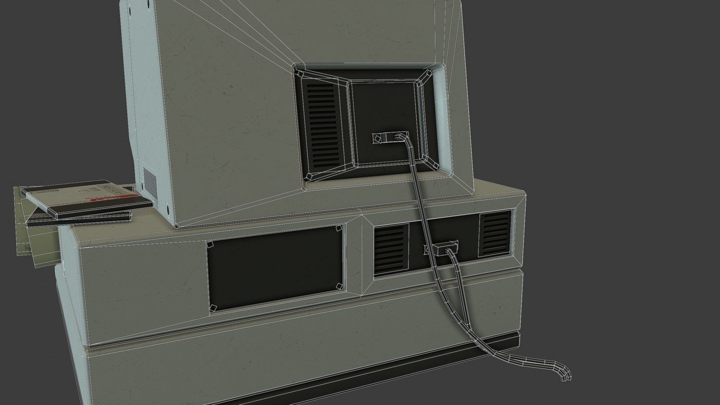 Retro Sci-Fi Computer Low-poly 3D model_25
