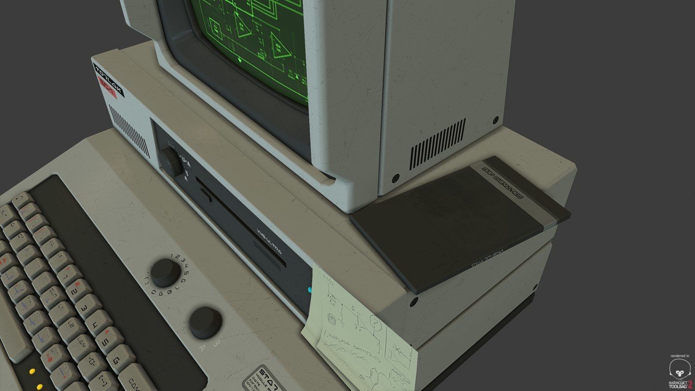 Retro Sci-Fi Computer Low-poly 3D model_15