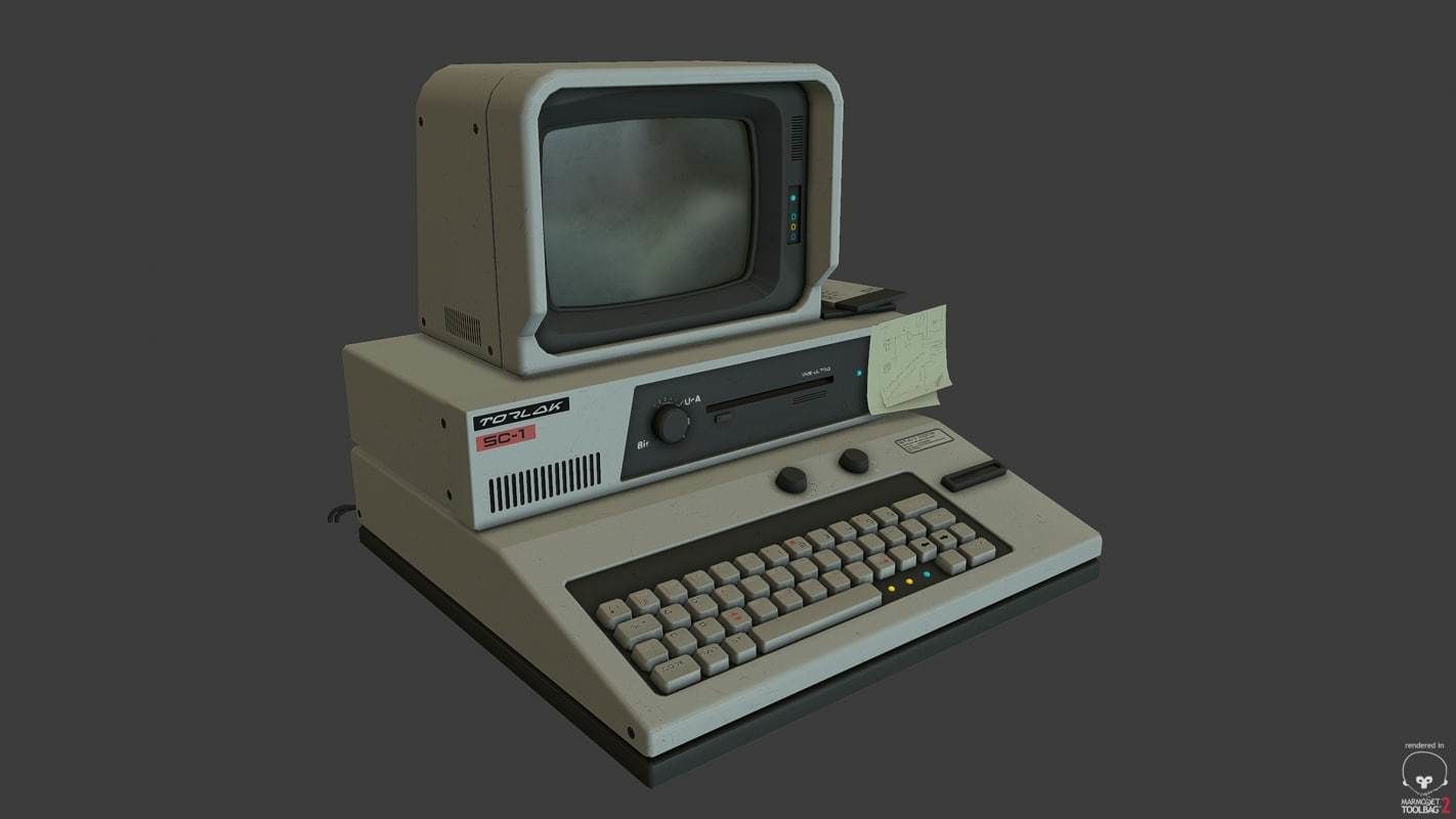 Retro Sci-Fi Computer Low-poly 3D model_10