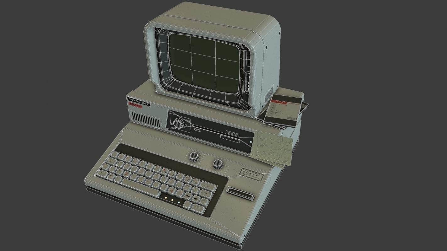 Retro Sci-Fi Computer Low-poly 3D model_23