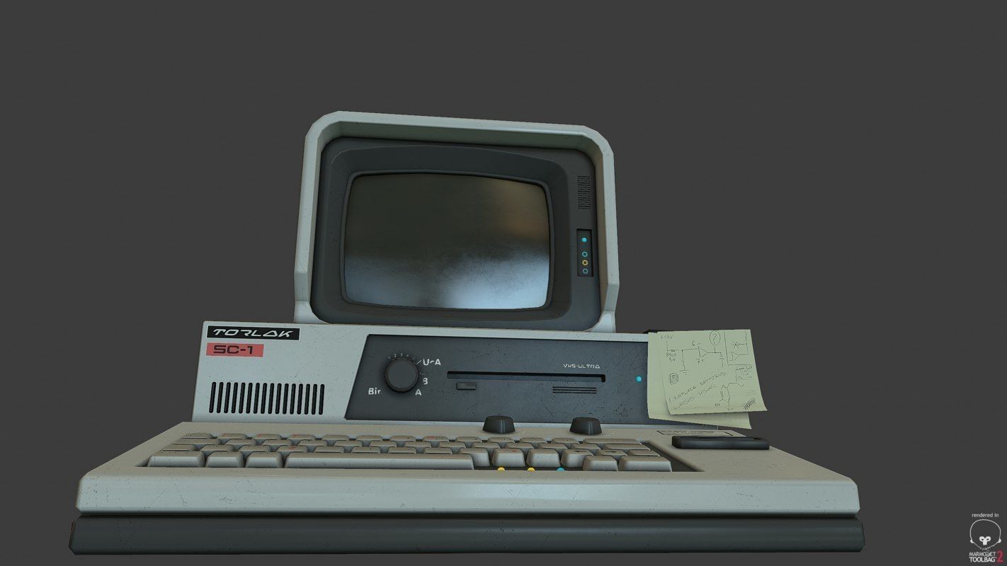 Retro Sci-Fi Computer Low-poly 3D model_12