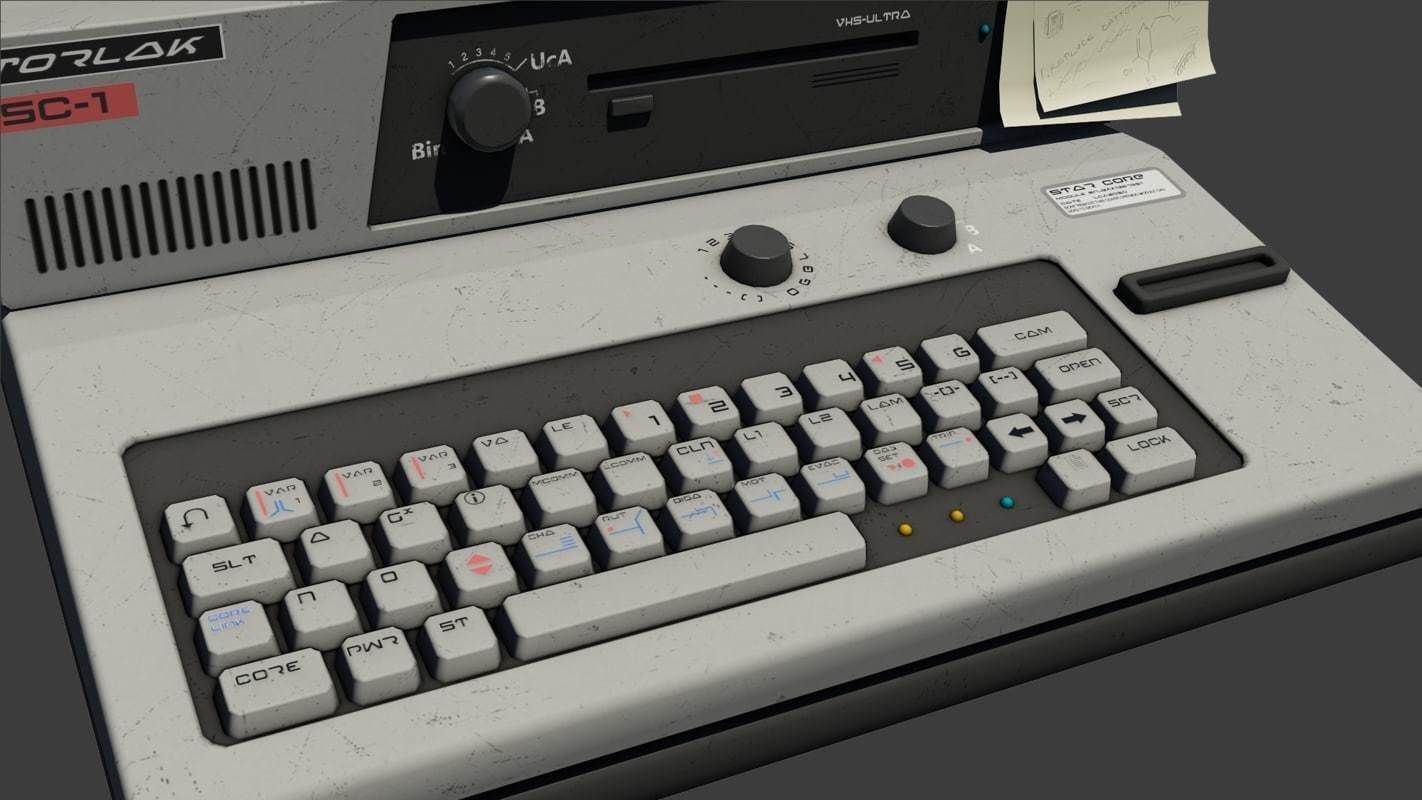 Retro Sci-Fi Computer Low-poly 3D model_5