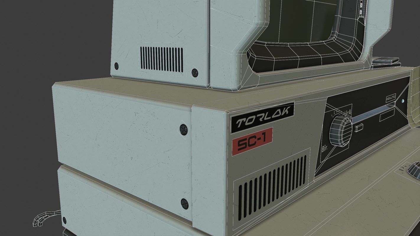 Retro Sci-Fi Computer Low-poly 3D model_24