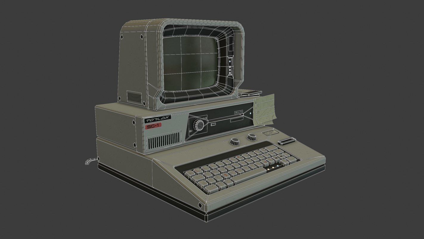 Retro Sci-Fi Computer Low-poly 3D model_22