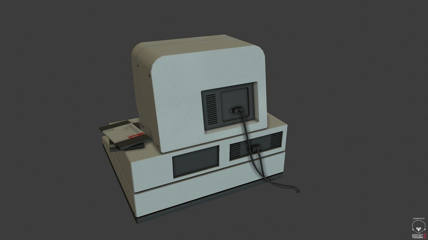Retro Sci-Fi Computer Low-poly 3D model_19