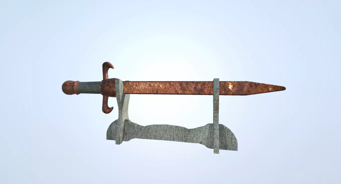 rusty sword with 3 variations Low-poly 3D model
