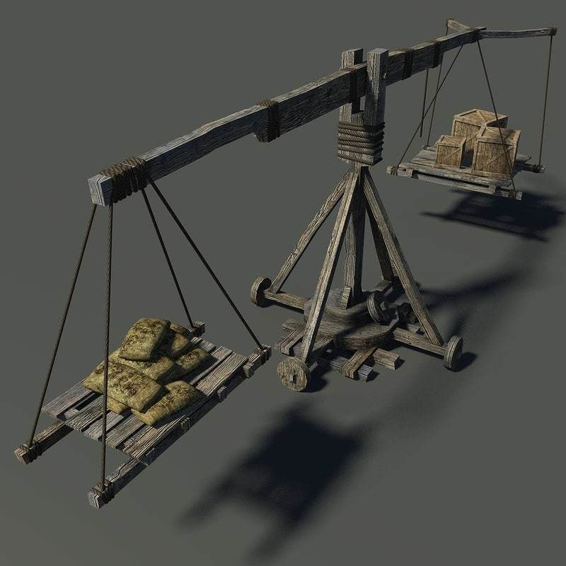 Old Wooden Crane Low-poly 3D model_3