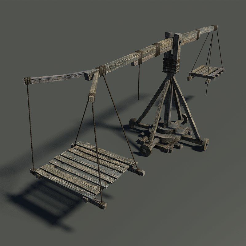 Old Wooden Crane Low-poly 3D model_4