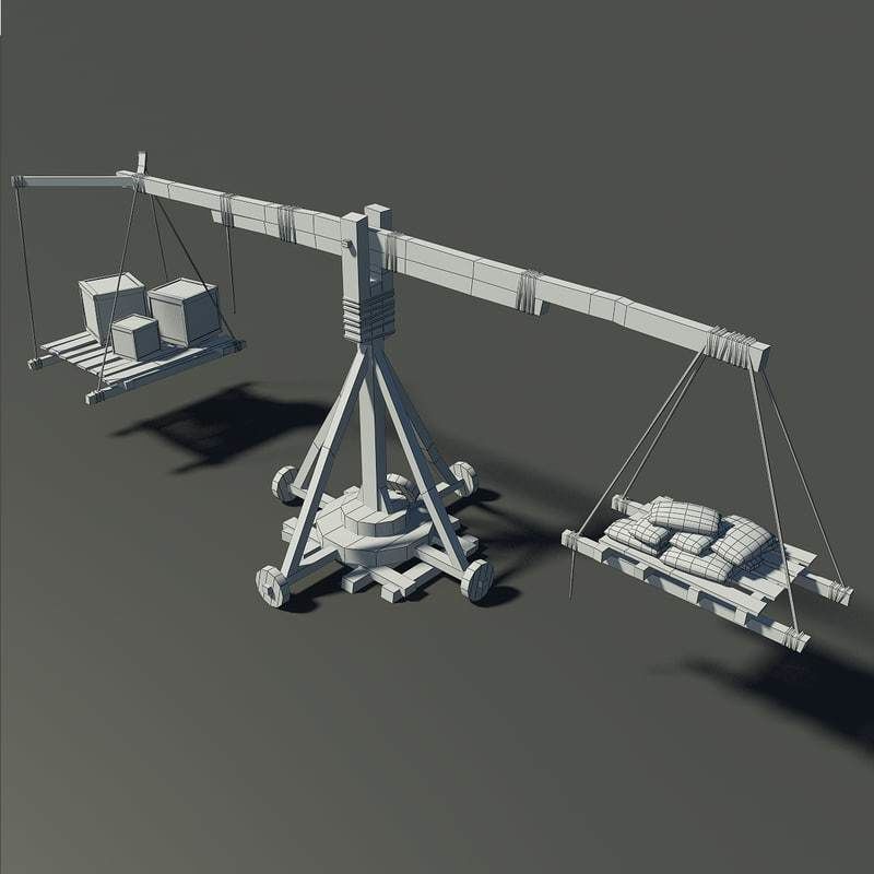 Old Wooden Crane Low-poly 3D model_7