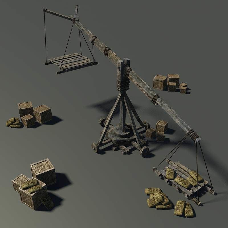 Old Wooden Crane Low-poly 3D model_5