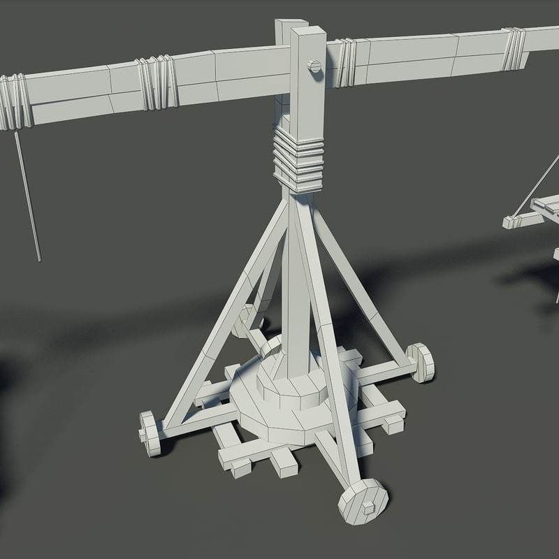 Old Wooden Crane Low-poly 3D model_9