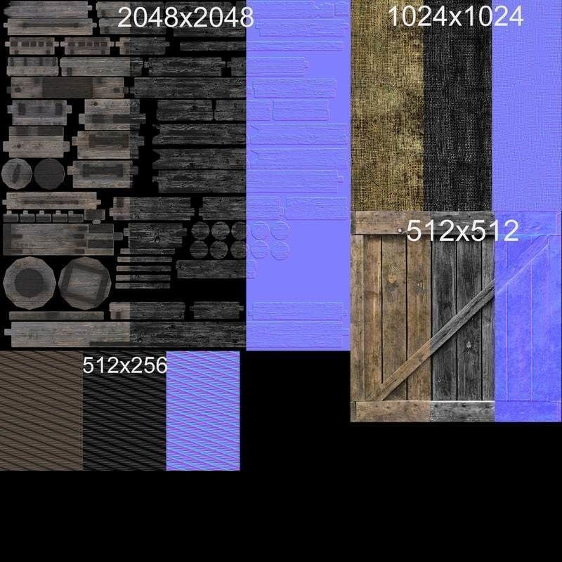 Old Wooden Crane Low-poly 3D model_11