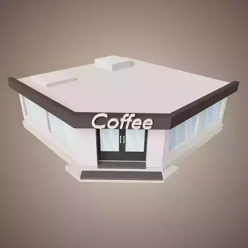 Coffee Shop Low Poly 00 Low-poly 3D model