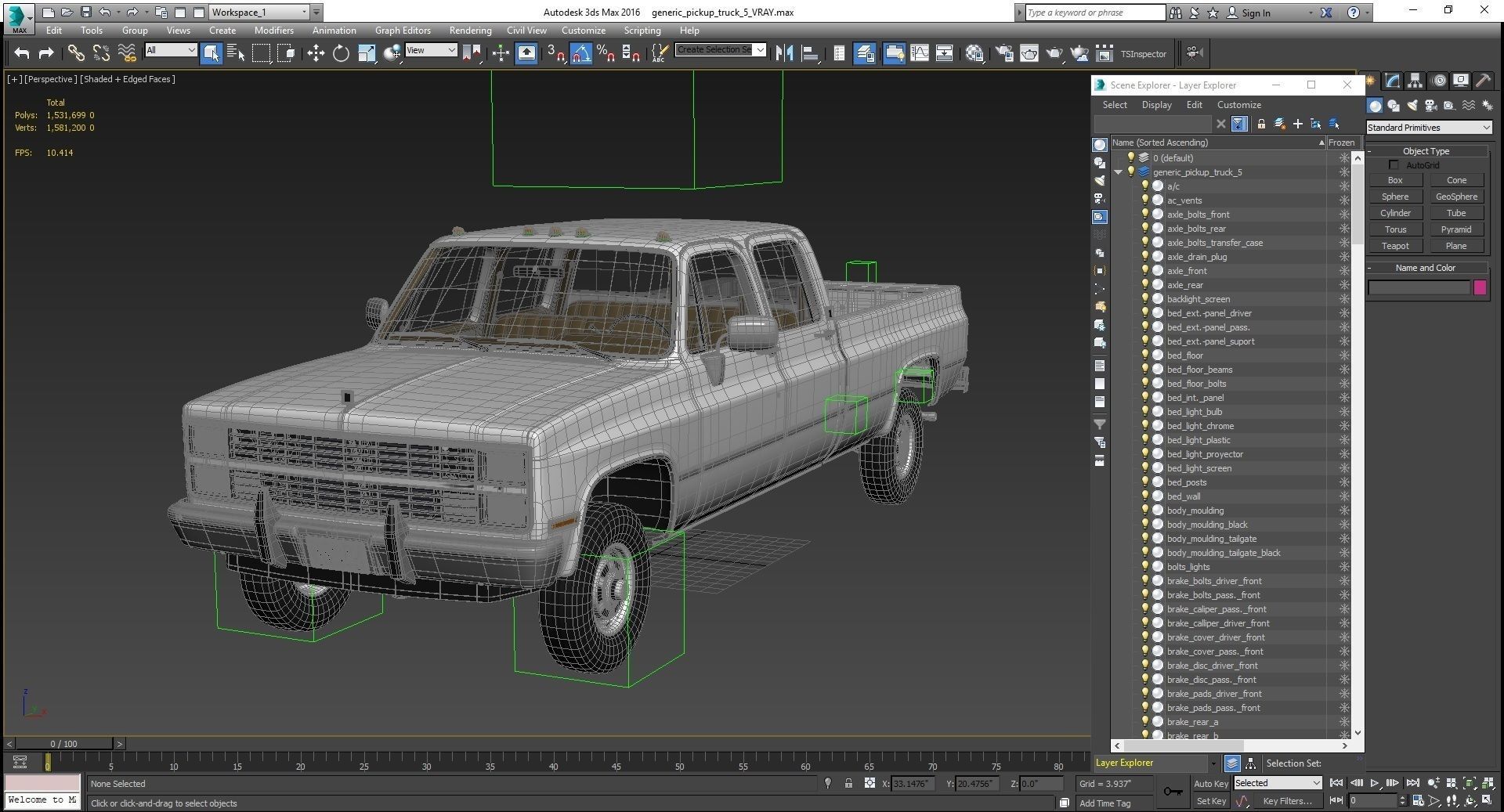 GENERIC 4WD PICKUP TRUCK 5 3D model_23