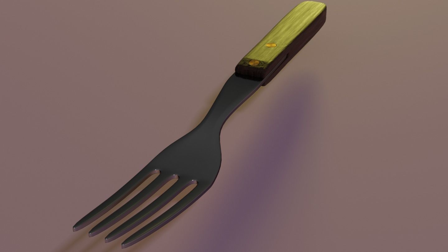 Metal fork  3D model_1