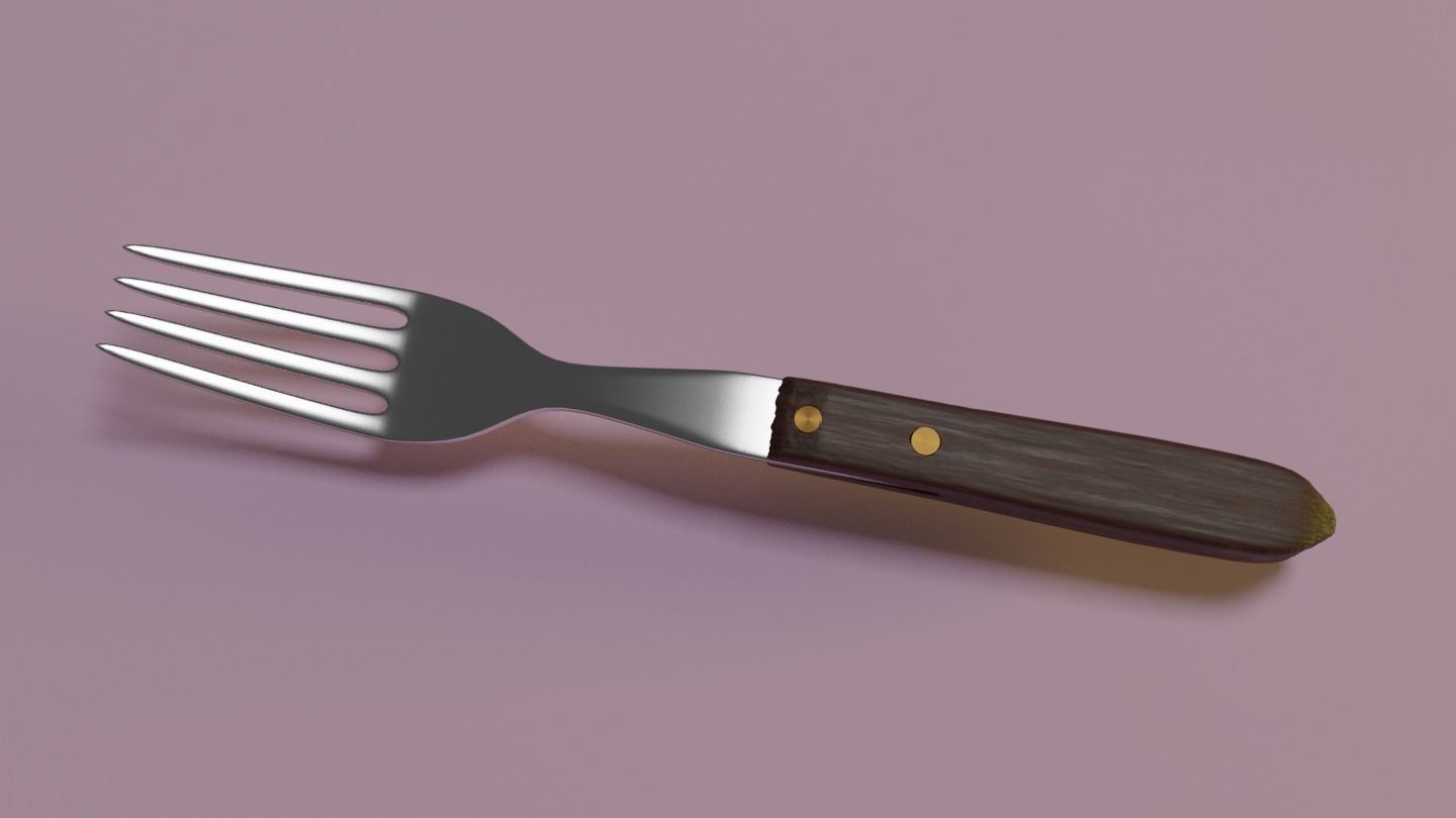 Metal fork  3D model_2