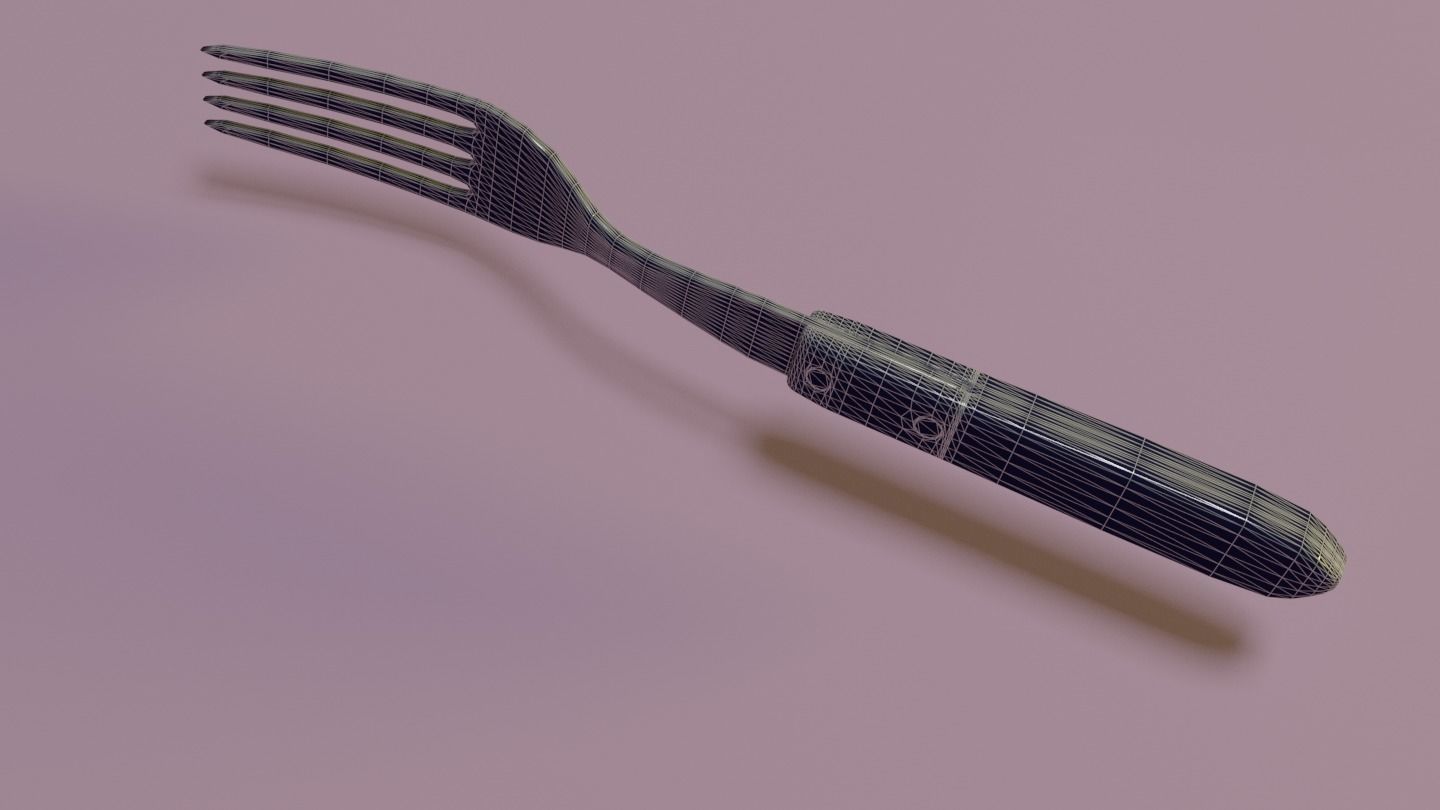 Metal fork  3D model_4