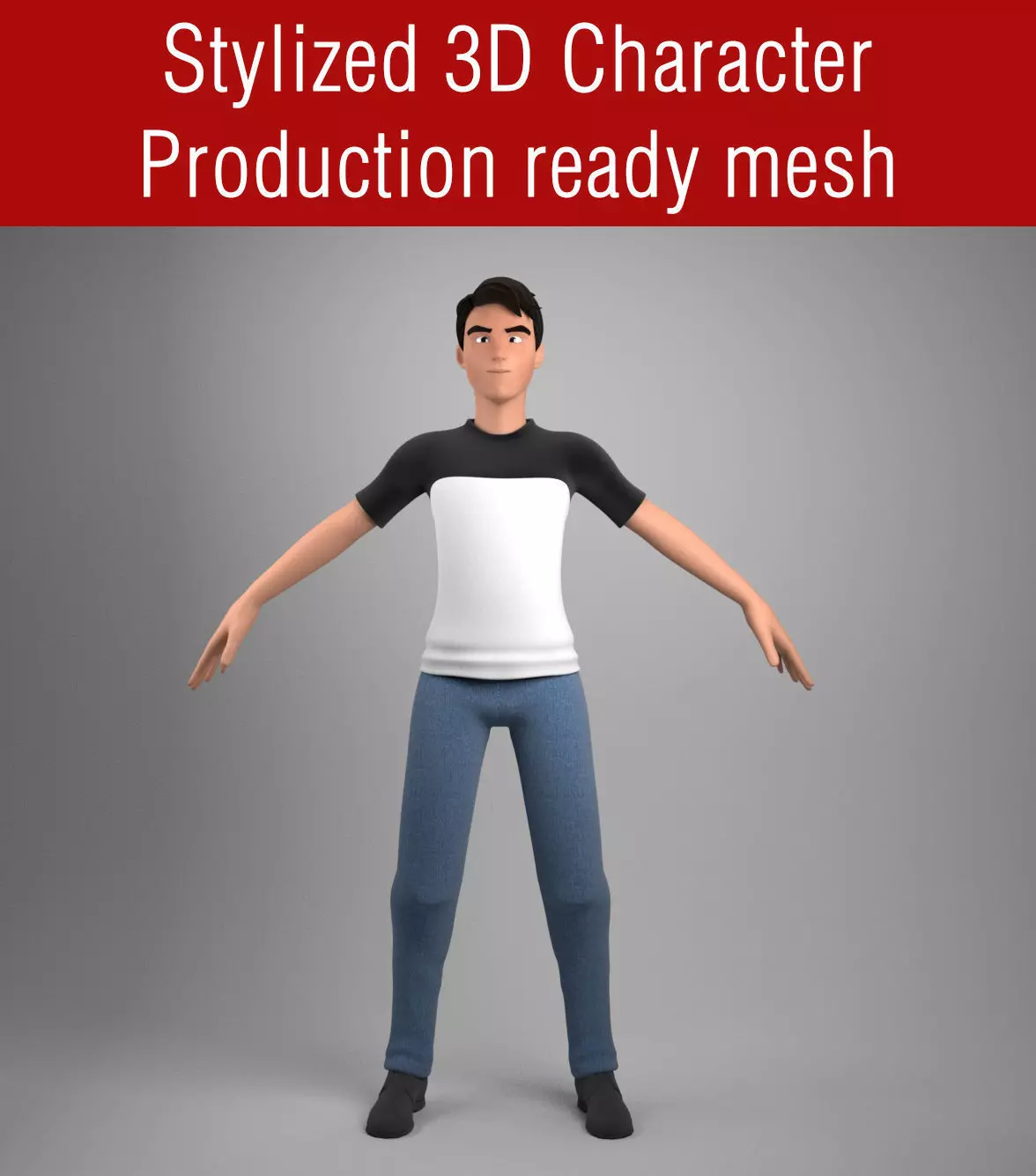 Stylized character male 3D model_0