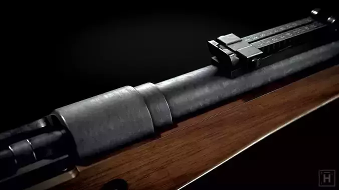 Karabiner 98 Bolt Action Rifle Low-poly 3D model