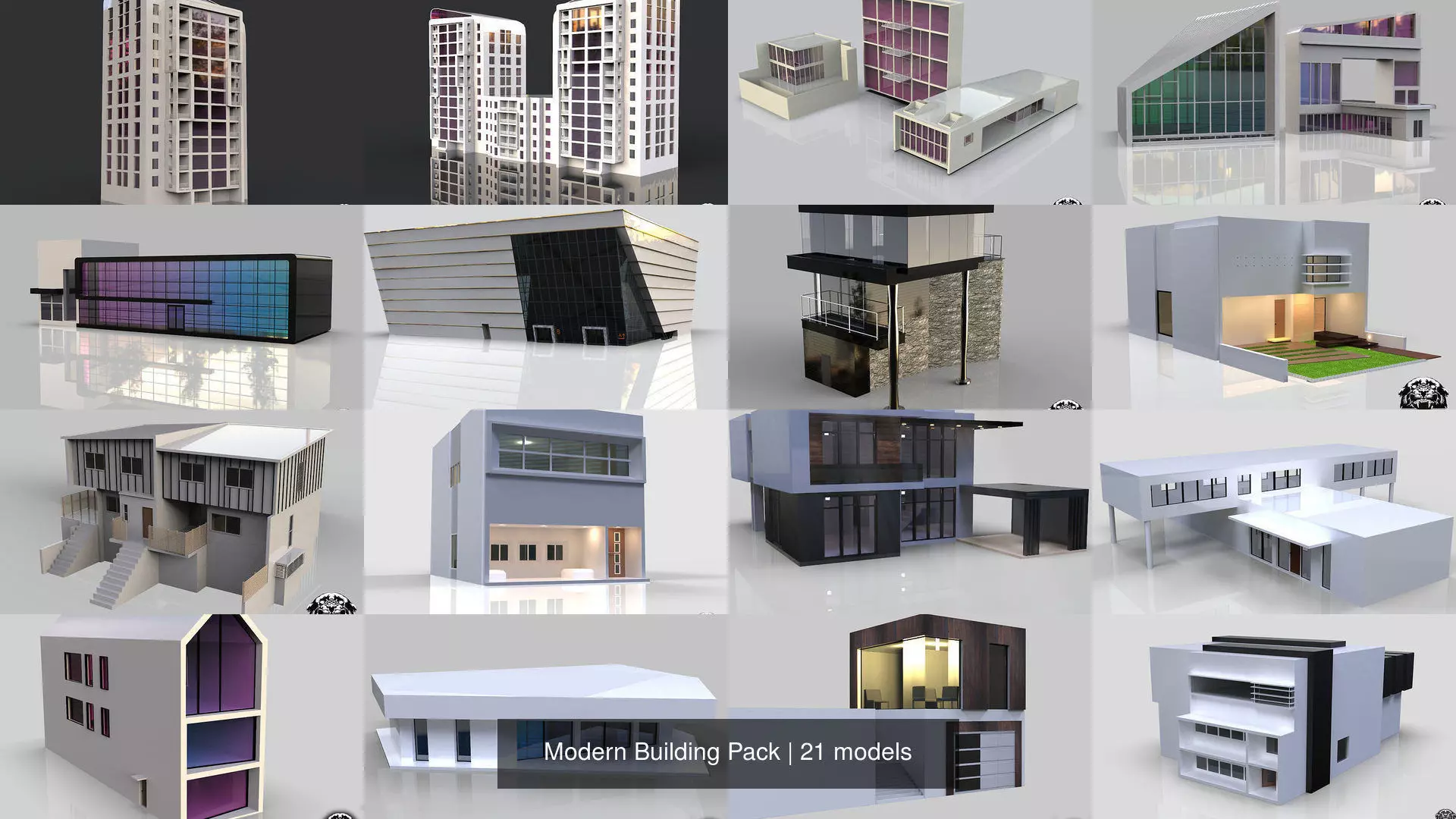 Modern Building Pack 3D Model Collection_1