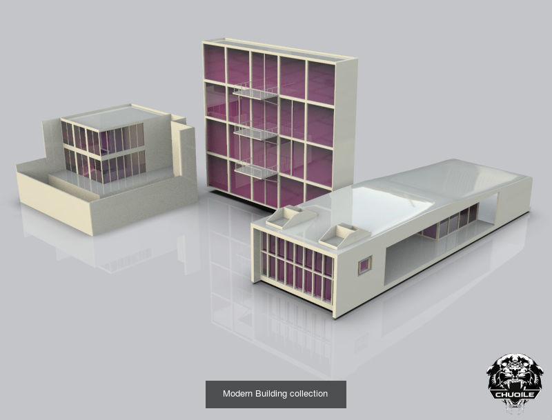 Modern Building Pack 3D Model Collection_3