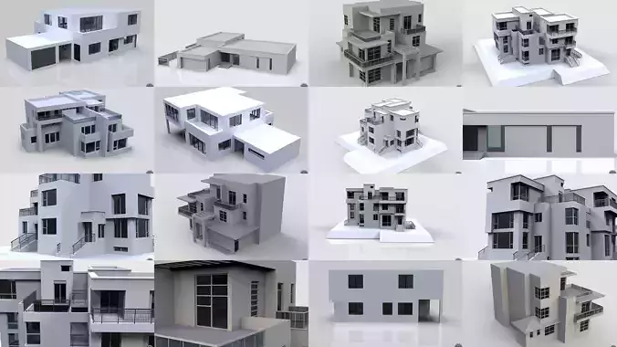 Modern Building Pack 3D Model Collection