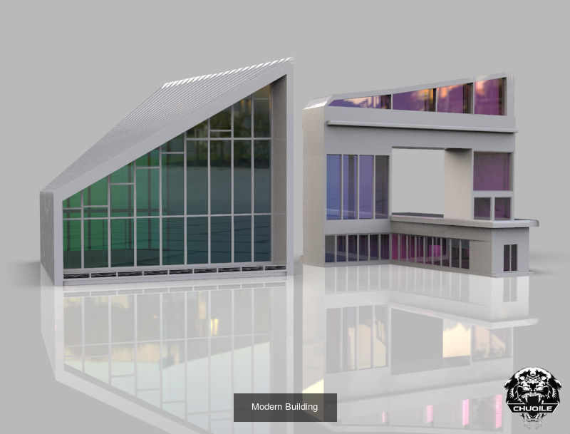 Modern Building Pack 3D Model Collection_4