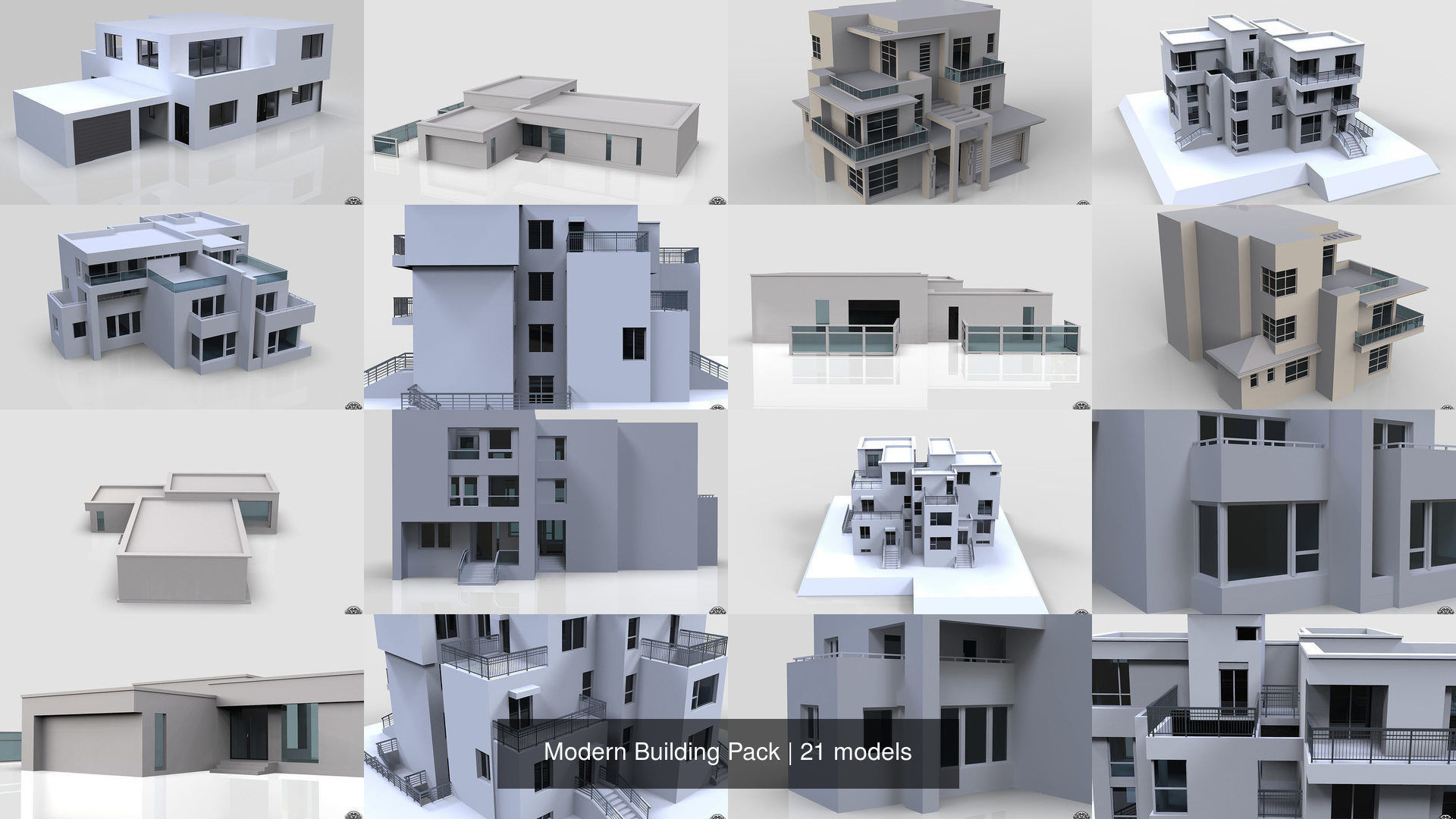 Modern Building Pack 3D Model Collection_2
