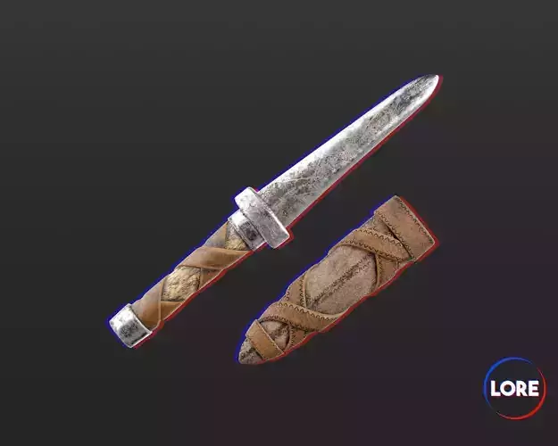 Medieval Crude Weapon Knife Low-poly 3D model
