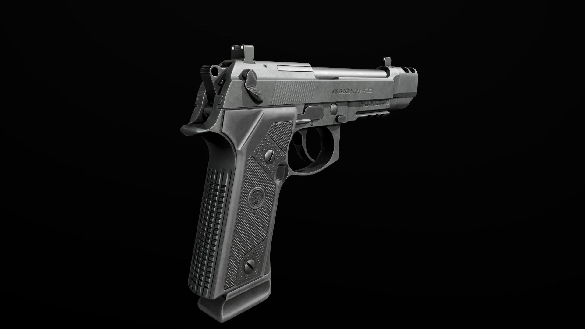 Beretta M9A3 9MM Handgun Low-poly 3D model_25