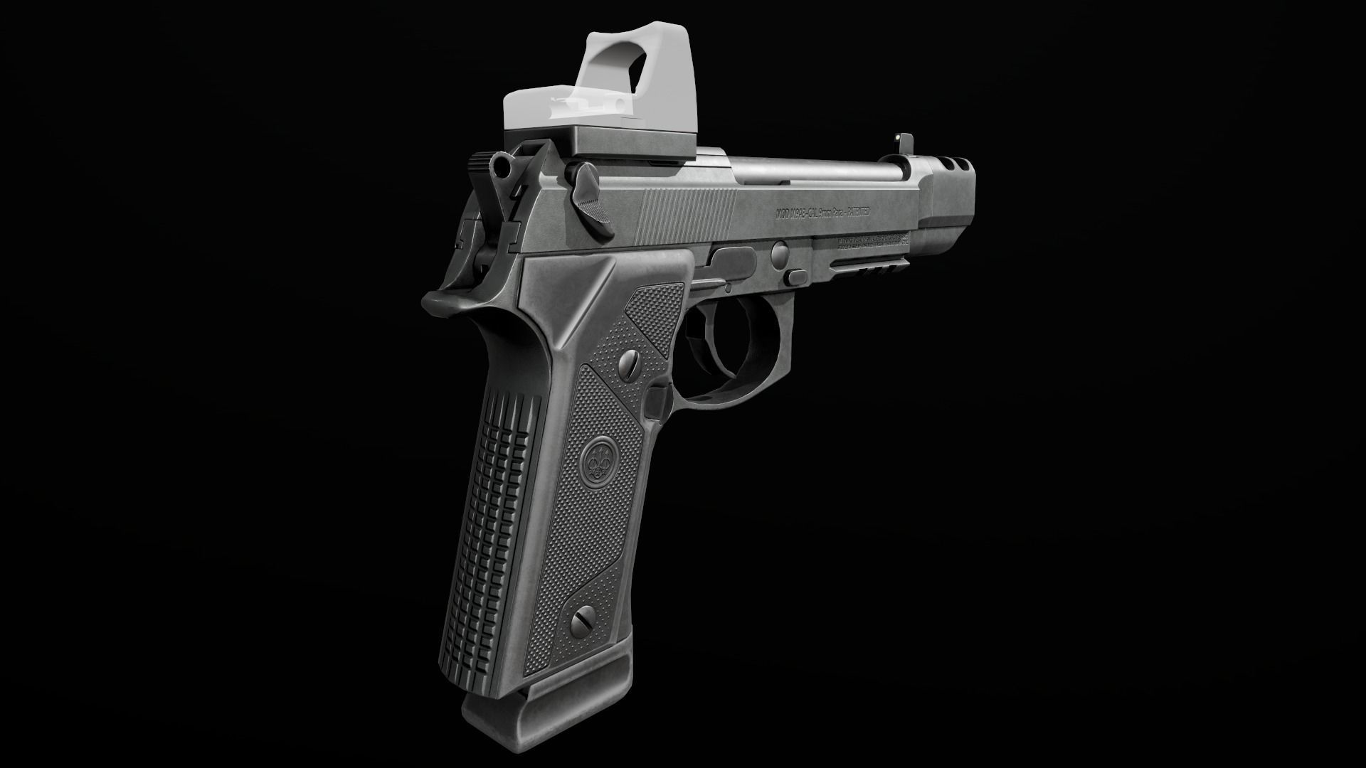Beretta M9A3 9MM Handgun Low-poly 3D model_26