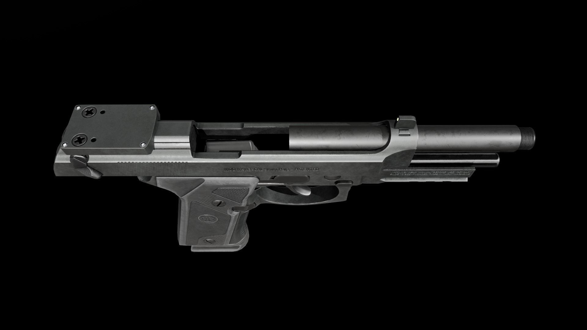 Beretta M9A3 9MM Handgun Low-poly 3D model_46