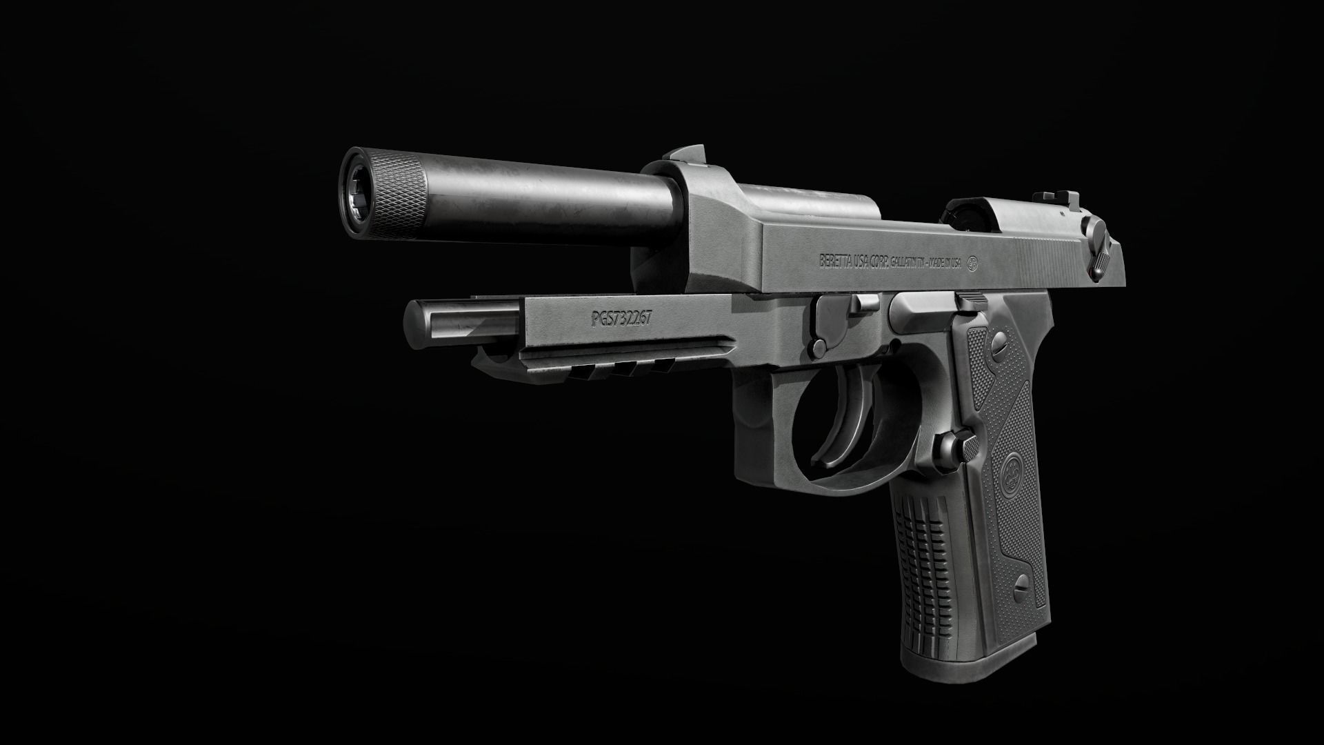 Beretta M9A3 9MM Handgun Low-poly 3D model_33