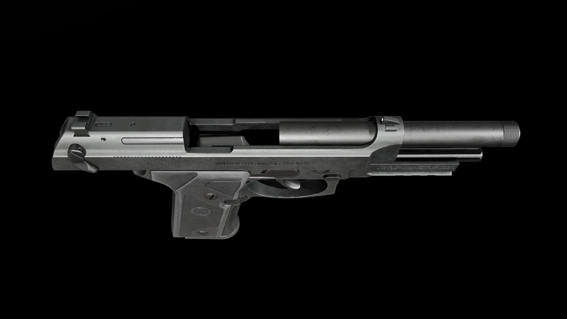 Beretta M9A3 9MM Handgun Low-poly 3D model_45