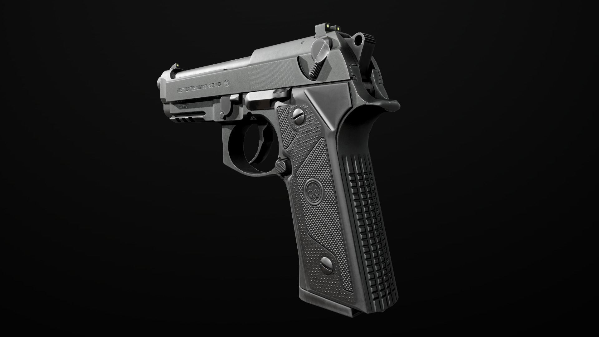 Beretta M9A3 9MM Handgun Low-poly 3D model_19