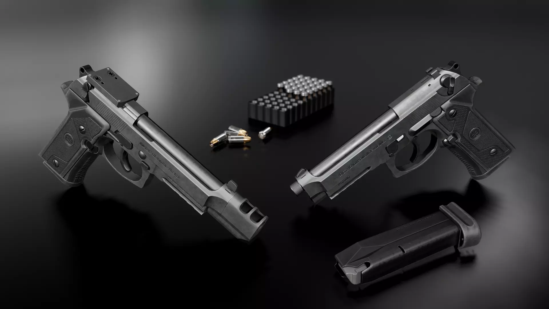 Beretta M9A3 9MM Handgun Low-poly 3D model_0