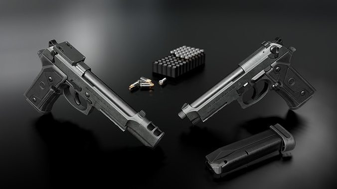 Beretta M9A3 9MM Handgun Low-poly 3D model