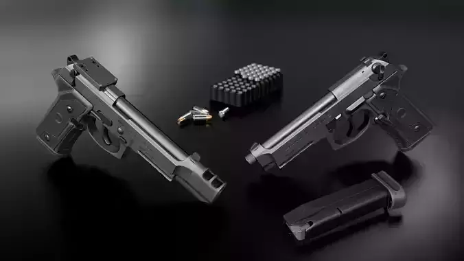 Beretta M9A3 9MM Handgun Low-poly 3D model
