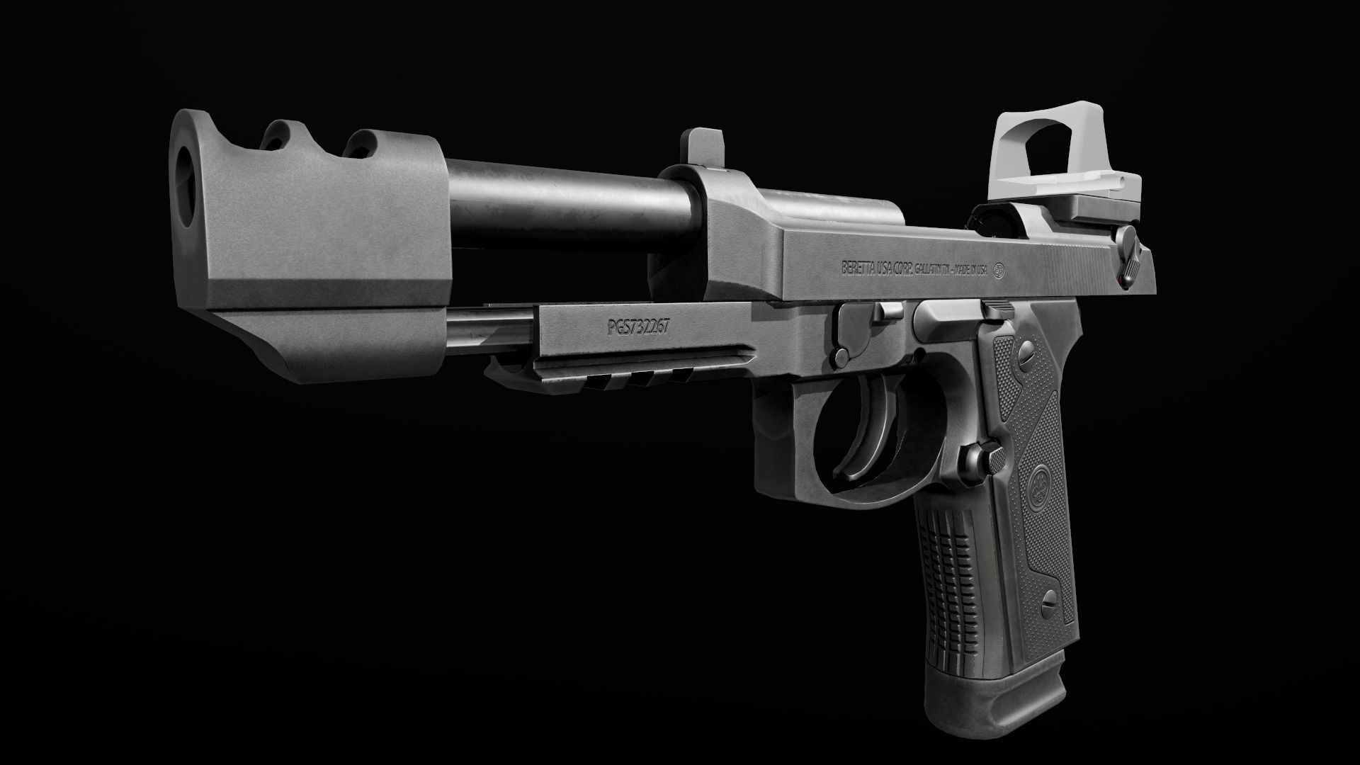 Beretta M9A3 9MM Handgun Low-poly 3D model_35