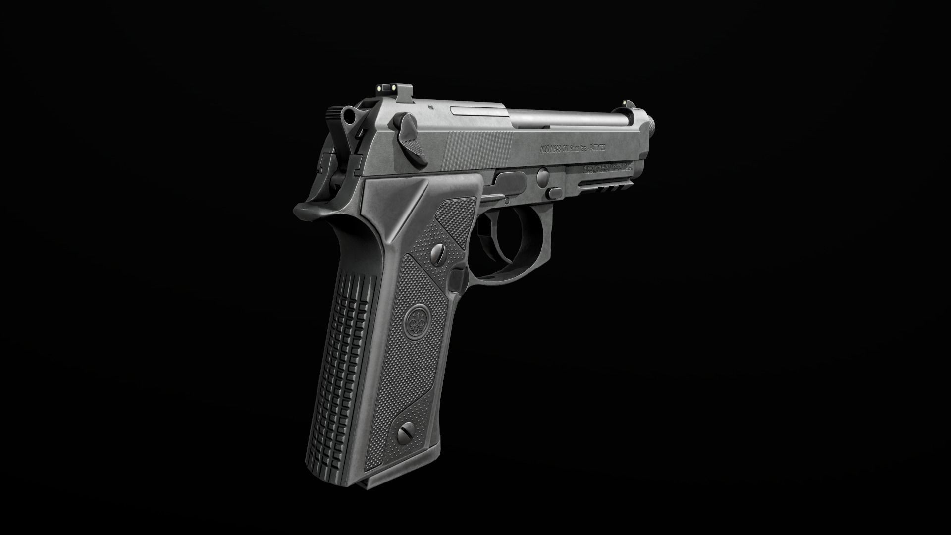 Beretta M9A3 9MM Handgun Low-poly 3D model_24