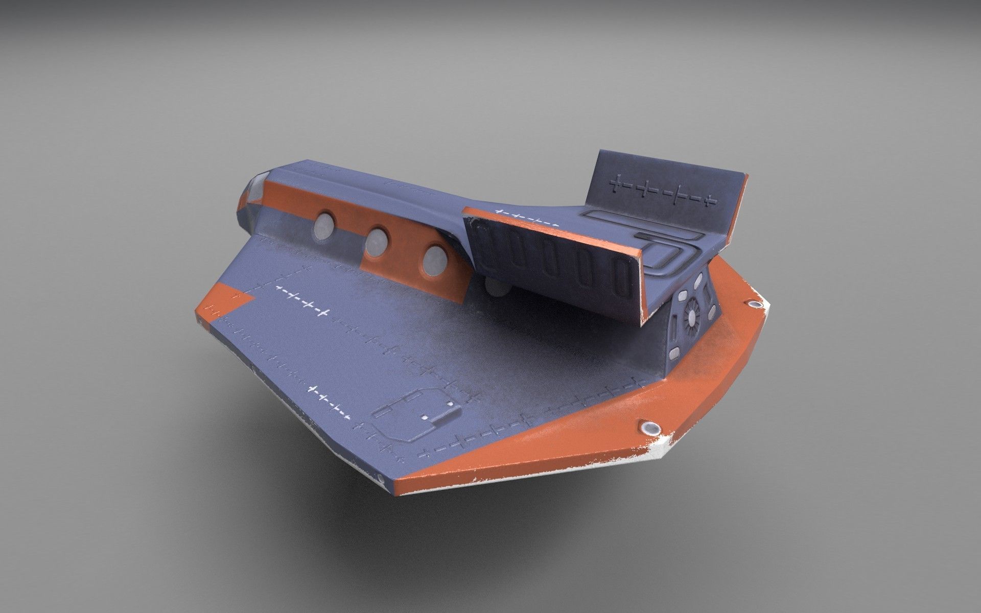 Universal ship-2-pak-1 Low-poly 3D model_2