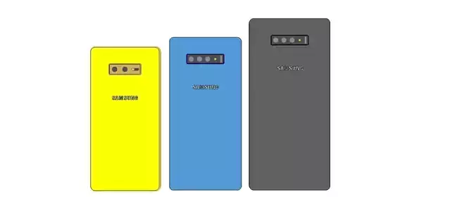 Samsung Galaxy S10 lineup Low-poly 3D model